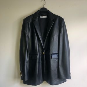 FAUX LEATHER LUXURY ZARA BLAZER